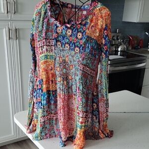 Sunny Leigh Multicolor Patchwork Blouse